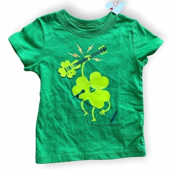 NWT Baby Boys Cat & Jack Shamrock Guitar St Patricks Day Shirt - Sz 12 no - Picture 2 of 2
